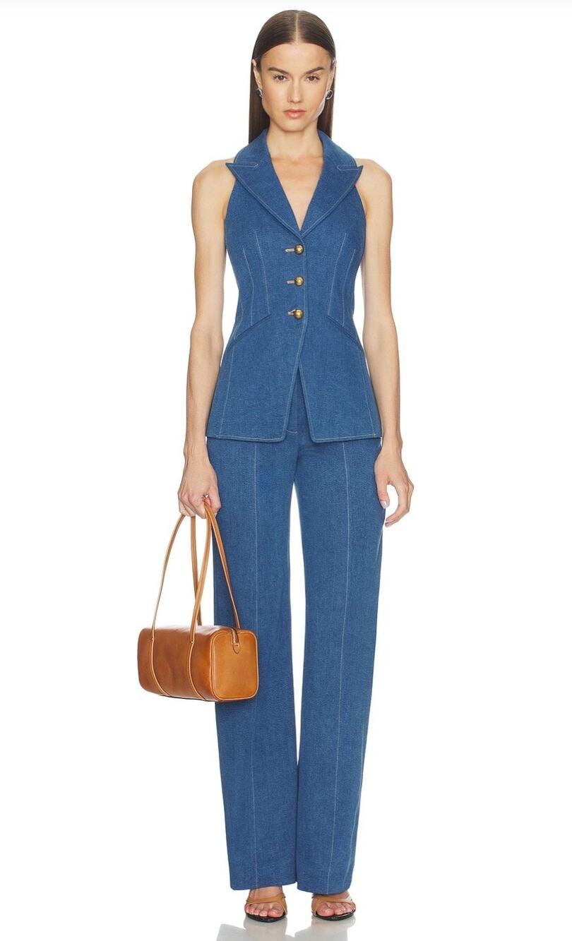 Veronica Beard Costa Vest and Frenkle Pant in Cosmo Blue SET Size 2 /XS